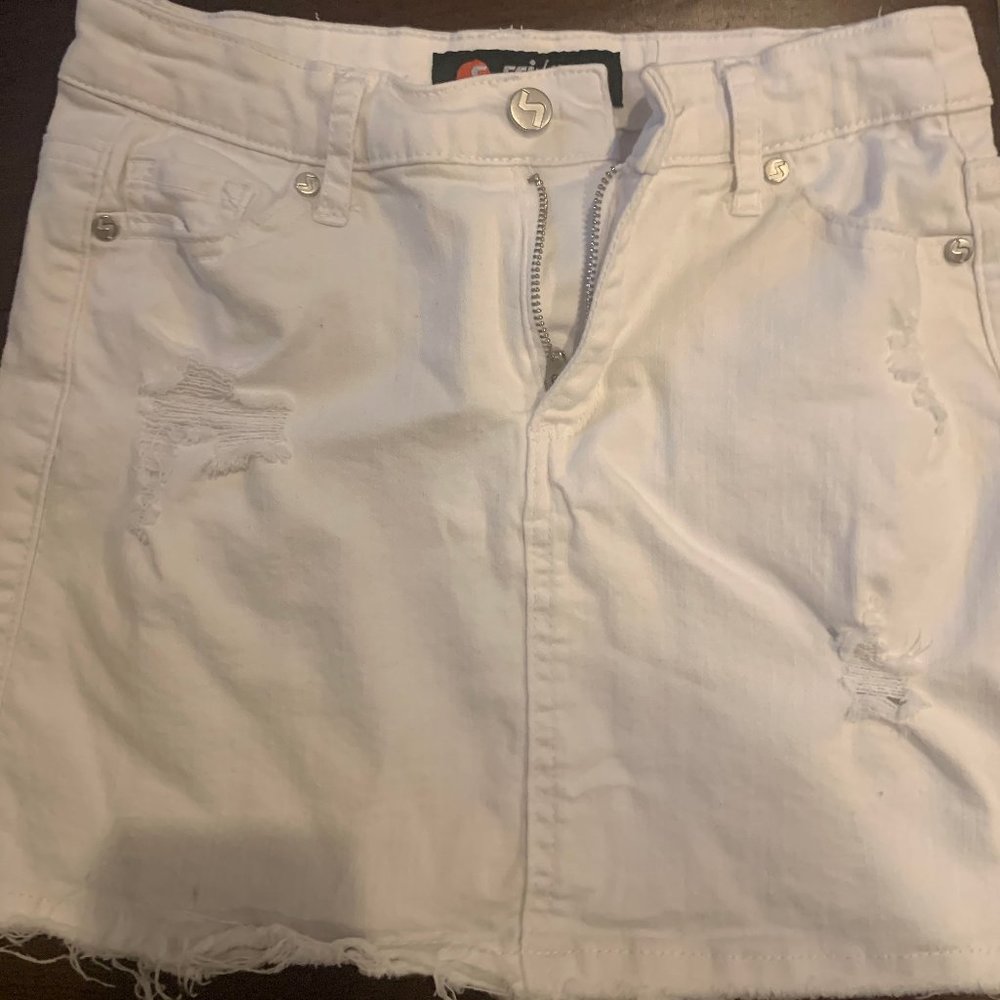 White Denim Skirt Tilly's